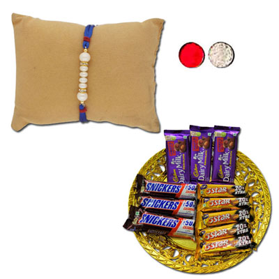 "Glorious Pearl Rakhi - JPJUN-23-049, Choco Thali - code RC07 - Click here to View more details about this Product